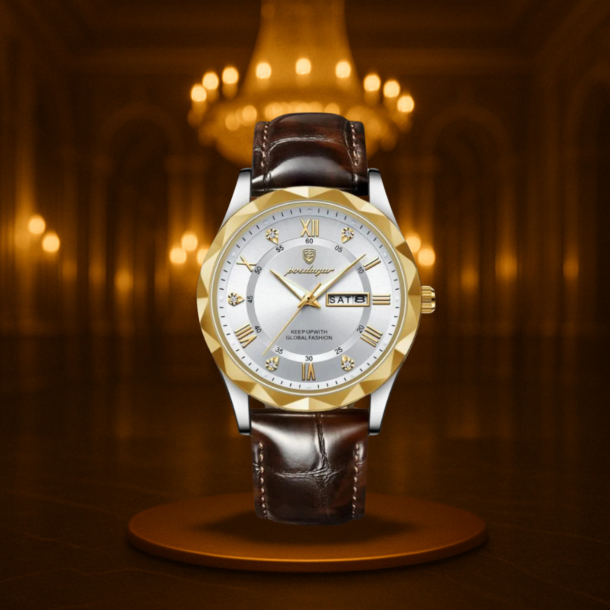 Vintage Leather Band Quartz Watch for Men