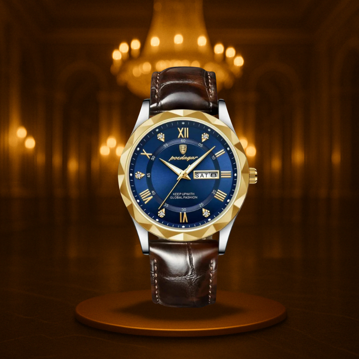 Vintage Leather Band Quartz Watch for Men