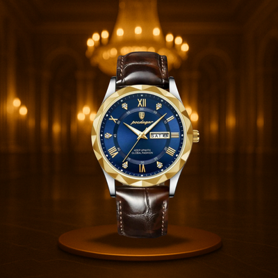 Vintage Leather Band Quartz Watch for Men