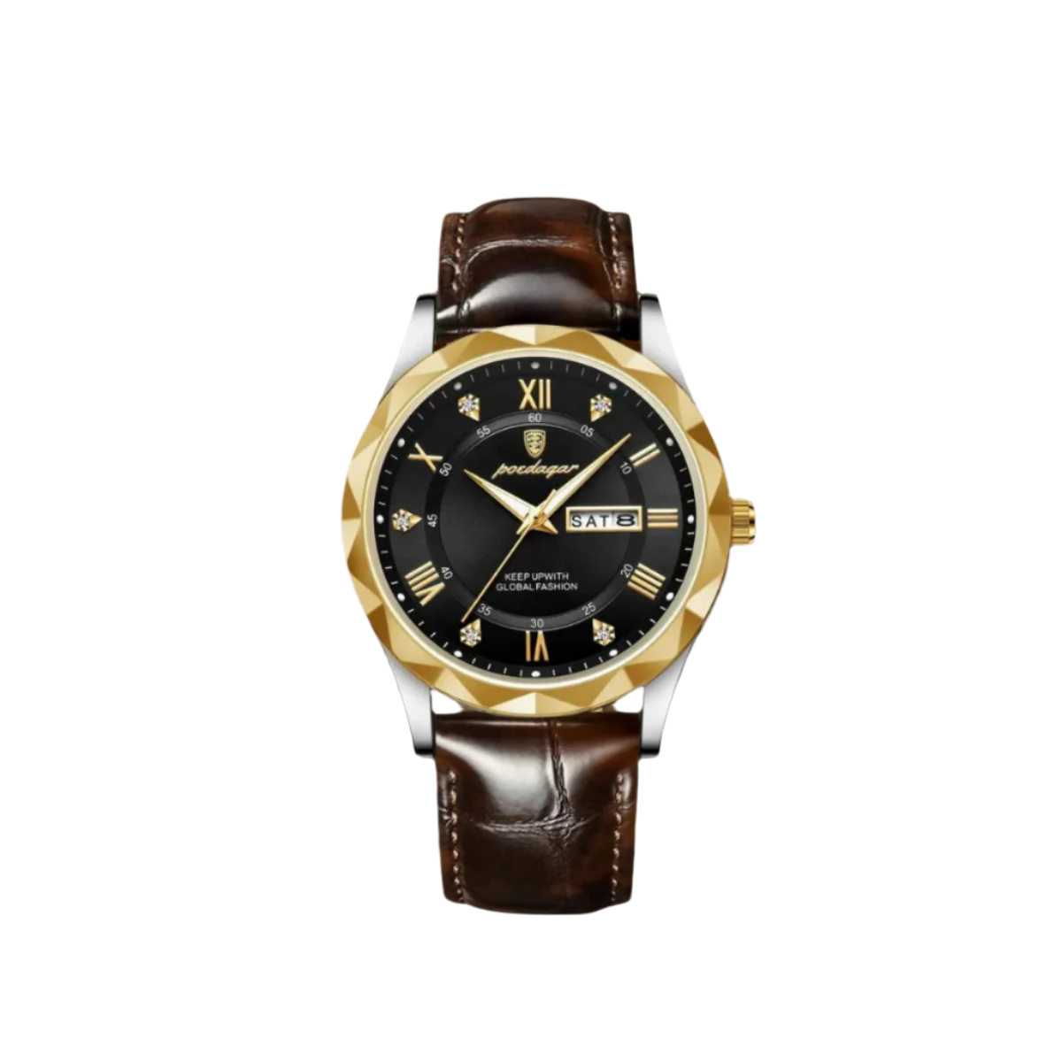 Vintage Leather Band Quartz Watch for Men