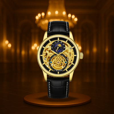 Classic Moon Phase Skeleton Watch