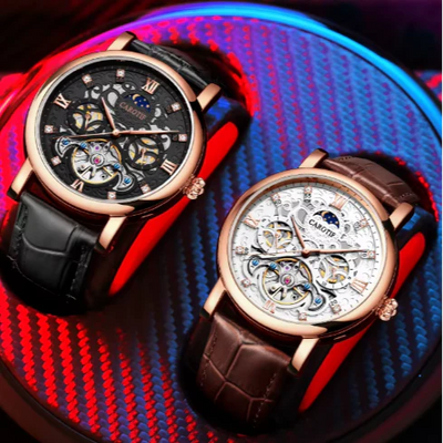 Trendy Mechanical Men's Business Leather Watch