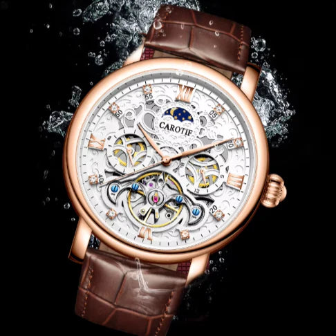 Trendy Mechanical Men's Business Leather Watch