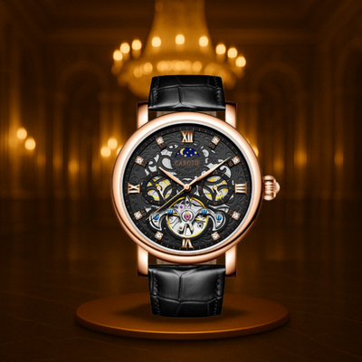 Trendy Mechanical Men's Business Leather Watch