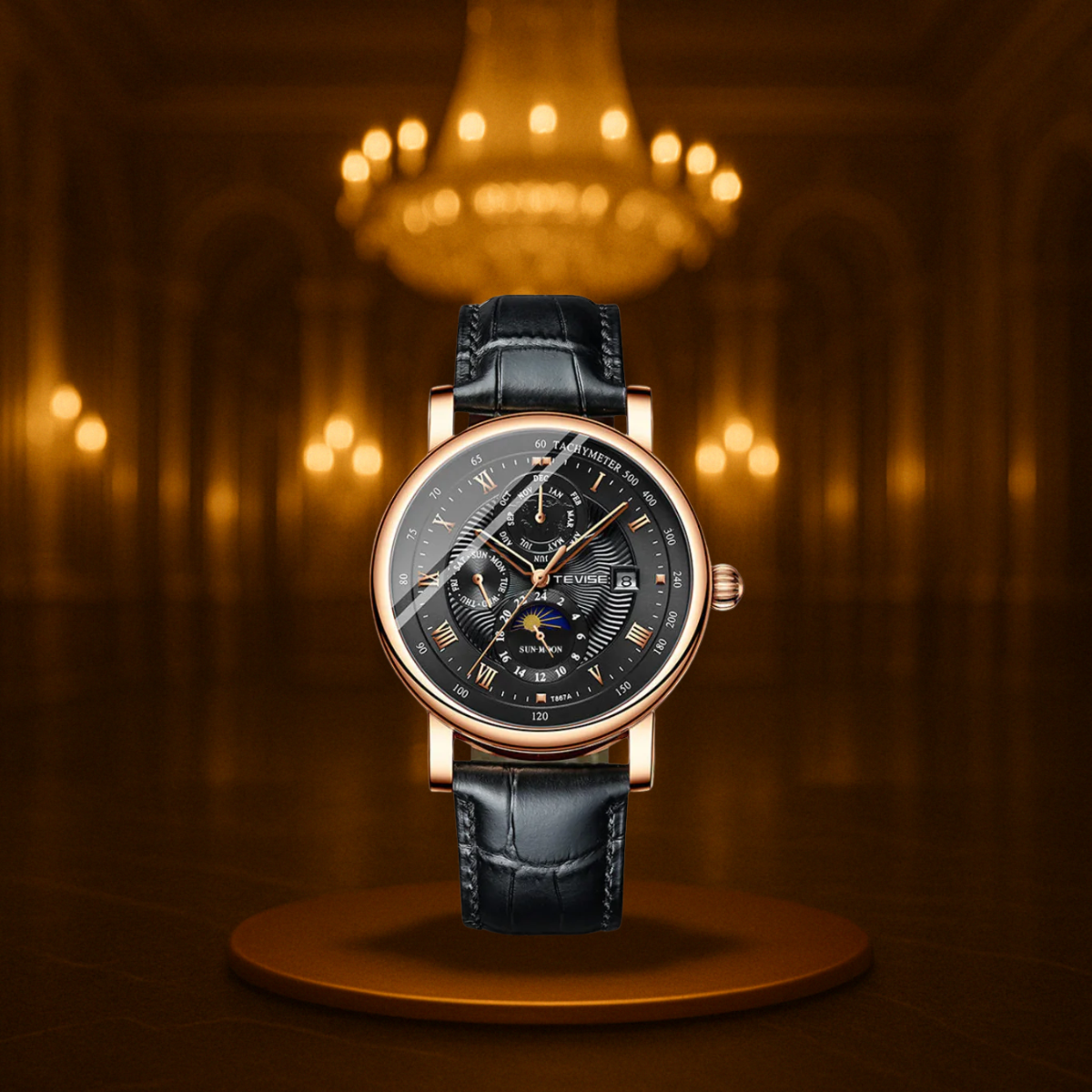 Classic Men's Automatic Leather Watch