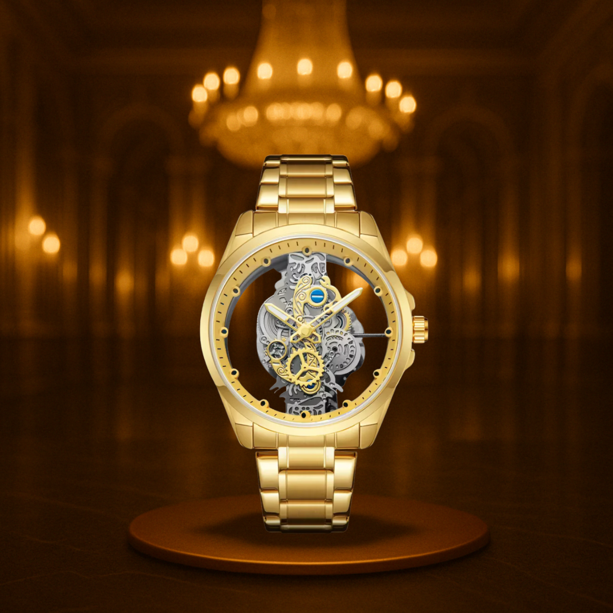 Modern Motor Head Lone Wolf - Wild Gold Edition Men's Watch