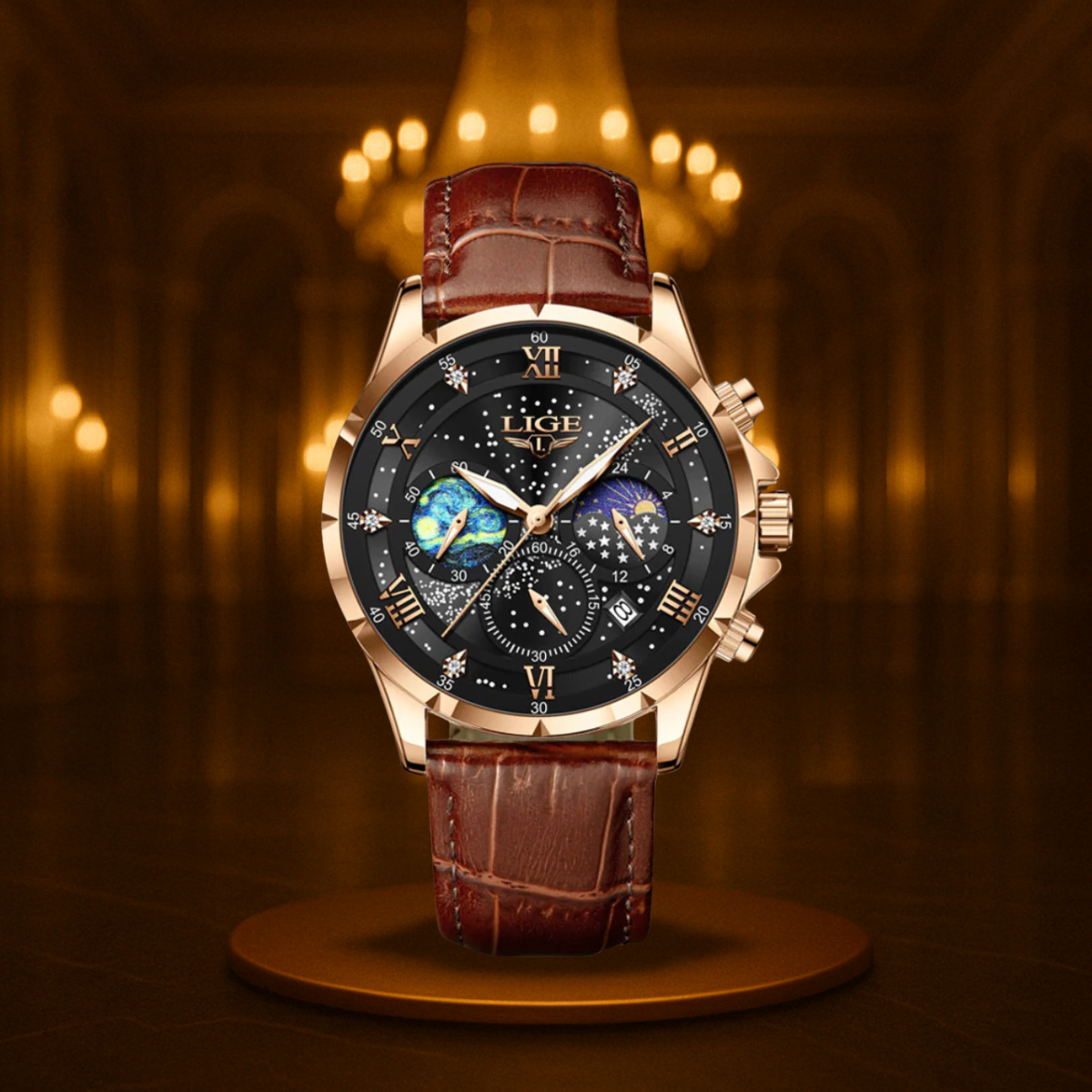 Classic Moonphase Watch for Men