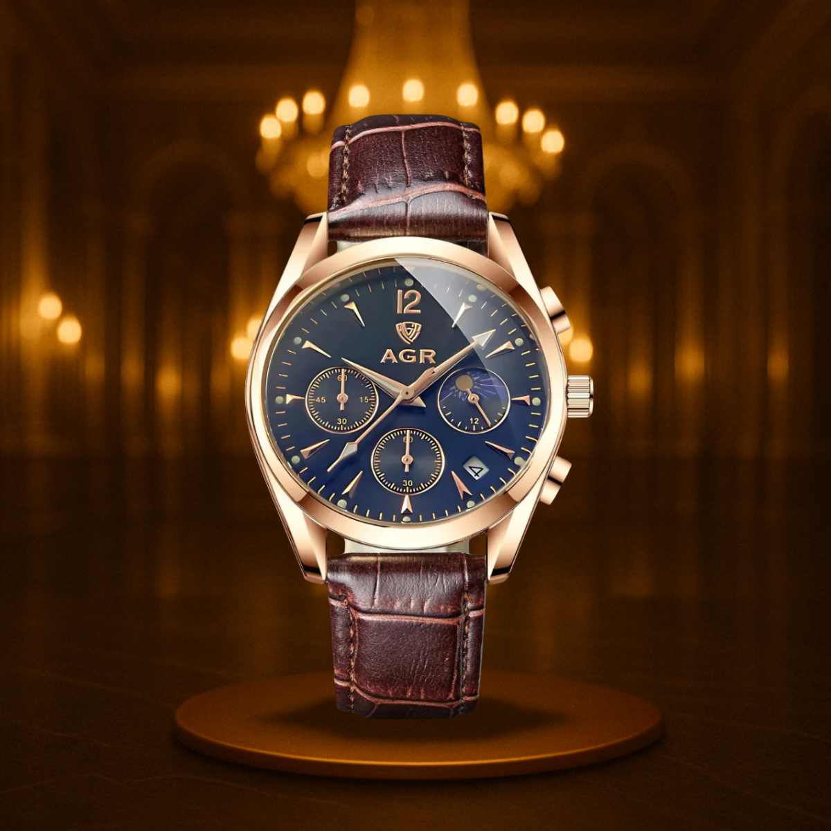 Casual Men's Leather Strap Business Watch