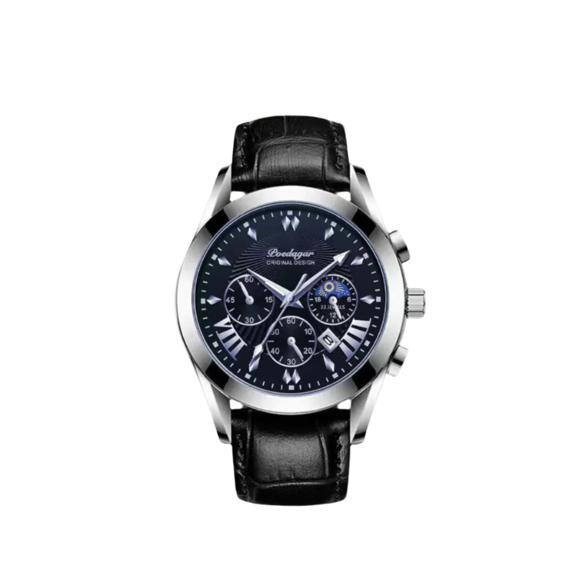 Sleek Leather Strap Men's Watch