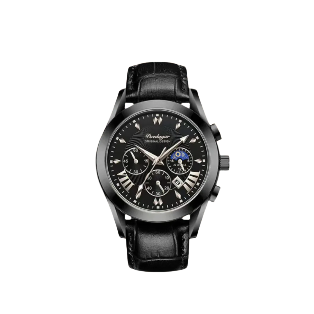 Sleek Leather Strap Men's Watch