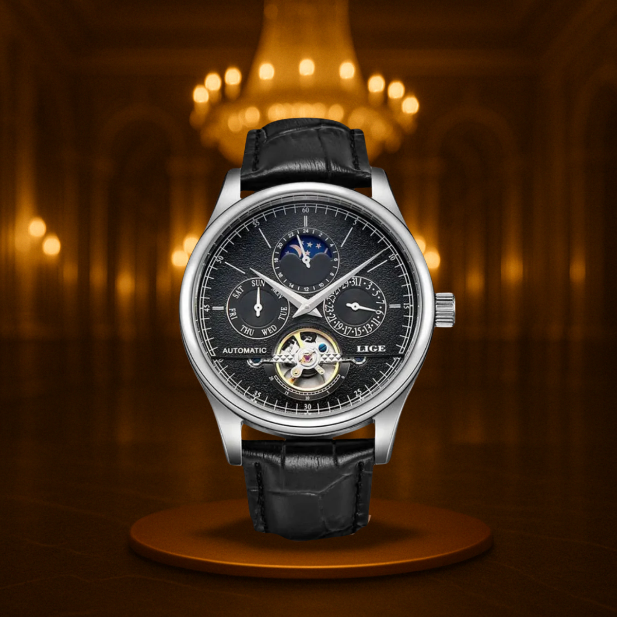 Classic Automatic Men's Leather Watch
