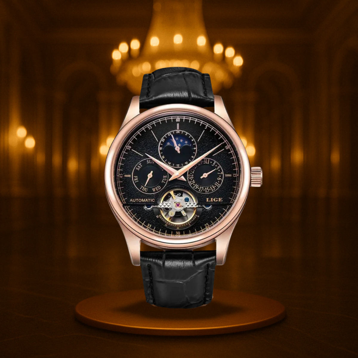 Classic Automatic Men's Leather Watch