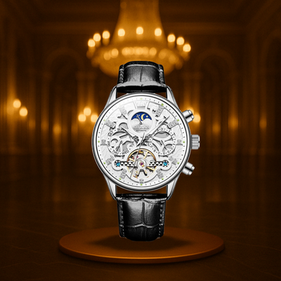 Classic Mechanical Automatic Men's Watch with Leather Band