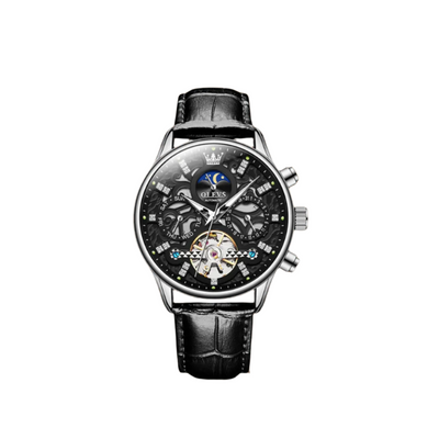Classic Mechanical Automatic Men's Watch with Leather Band
