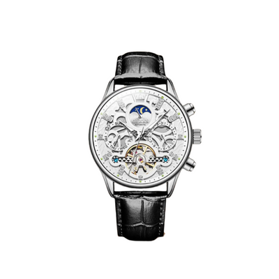 Classic Mechanical Automatic Men's Watch with Leather Band