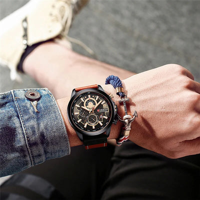 Vintage Multifunction Quartz Calendar Watch