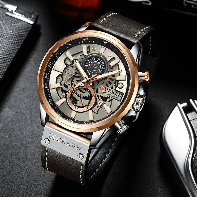 Vintage Multifunction Quartz Calendar Watch
