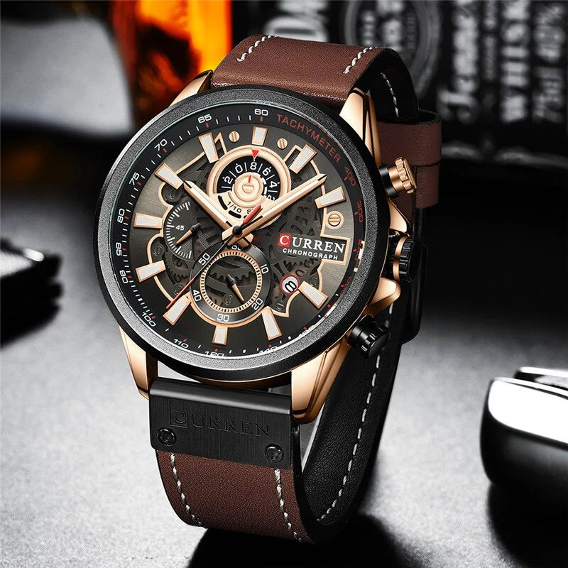 Vintage Multifunction Quartz Calendar Watch